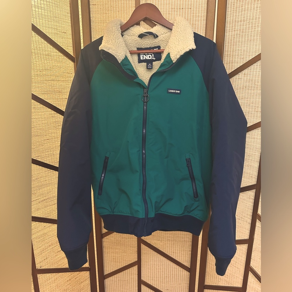Men’s Land’s End Sherpa Lined Classic Squall Jacket size M